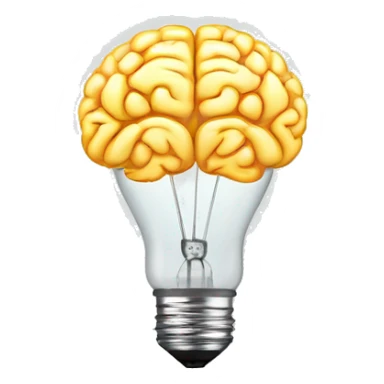 the human brain shaped idea lightbulb sticker