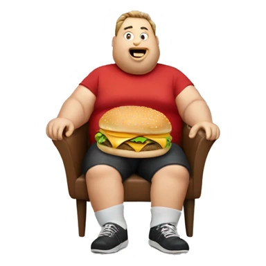 fat guy eating mcdonald’s  sticker