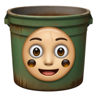 This ai emoji generator in a dumpster sticker