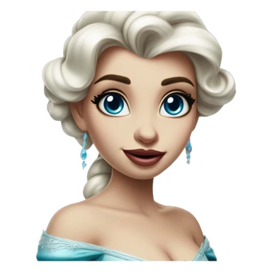 Jasmine Elsa in Uncle Scrooge style, oil paint, mysterious eyes, intricate lips, masterpiece portrait, beautiful, desirable, logical sticker