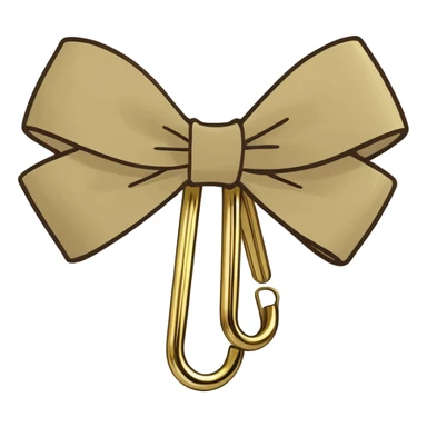 one gold paper clip with a beige bow in the middle sticker