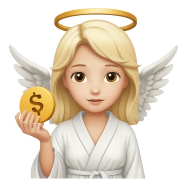 angel holding "share" sign sticker