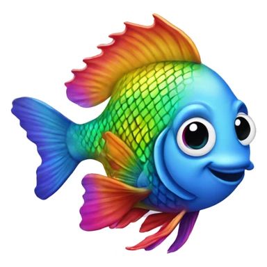 Gay rainbow fish staring at camera sticker