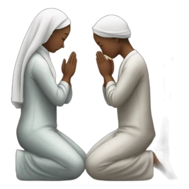 Couple praying namaz sticker