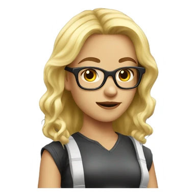 gamer girl blond with glasses sticker