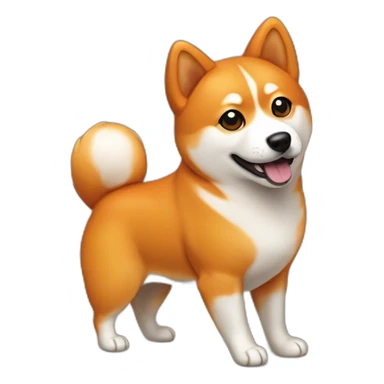 orange shiba inu dog sticker