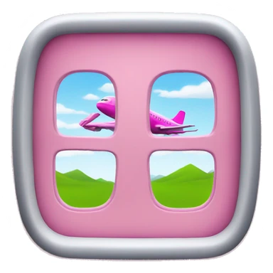 pink airplane window  sticker