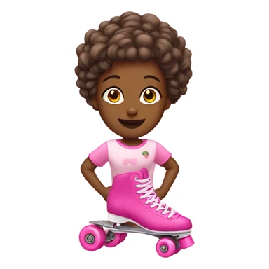 Girl with pink roller skates sticker
