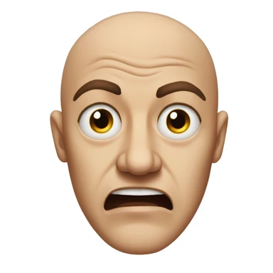 Absurdly bald man eyes filled with rage sticker