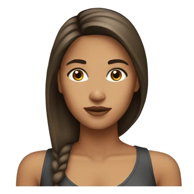 Latina with straight hair brown eyes  sticker