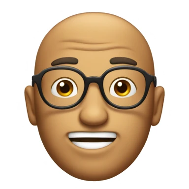 silly man with big and rounded glasses  sticker