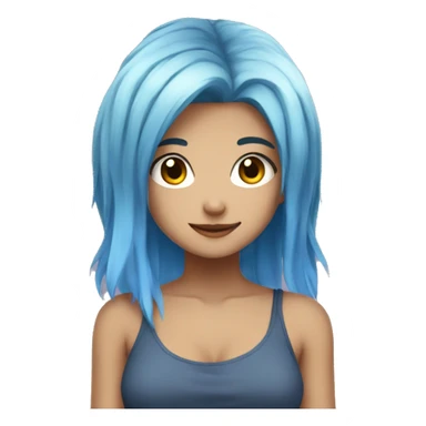 Animegirl with bluehair sticker