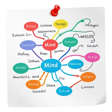 Piece of paper with a mind map drawn on it  sticker