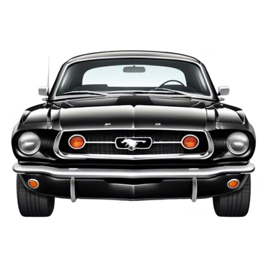 Black Old Ford Mustang sticker