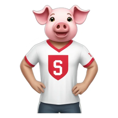 Pig with sevilla football t-shirt sticker