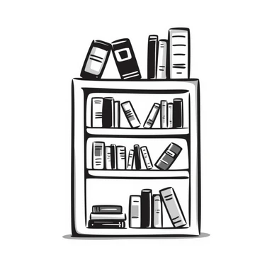 bookshelf filled with many books sticker