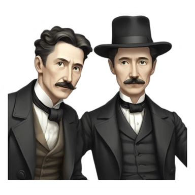 Nicolas tesla avec satoru gojo sticker
