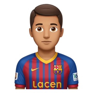 cowo pakai costum barcelona nomor 16 sticker