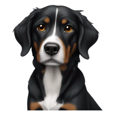 black tri dog chilling sticker