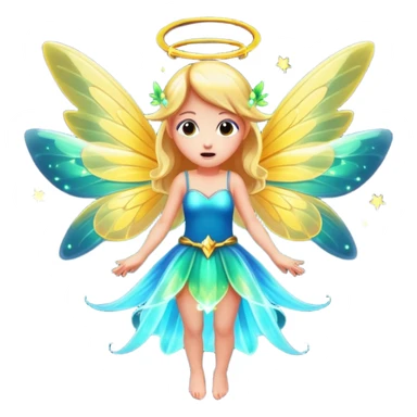 fairy character startled with glowing wings flare sticker