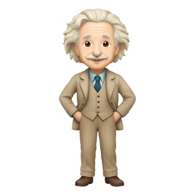 a jovial looking albert Einstein full body  sticker