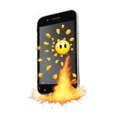 A cel phone exploding sticker