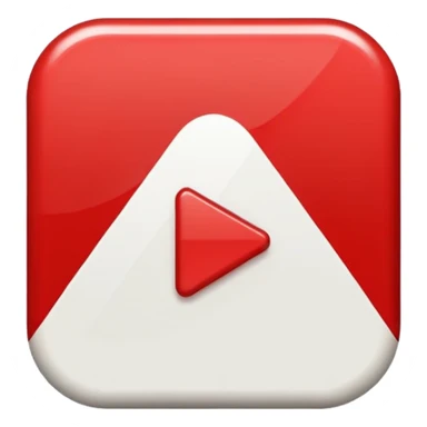 red and white play button minimalist sticker
