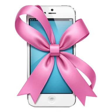 pink iphone with ribbon sticker