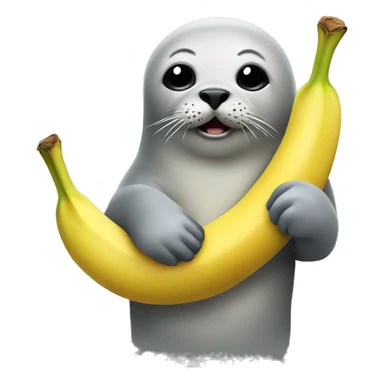Seal holding a banana that’s on drugs sticker
