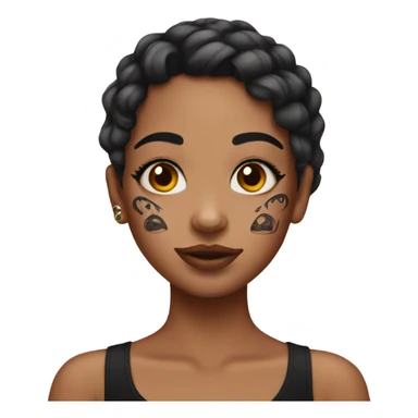 Girl with face tattoos sticker