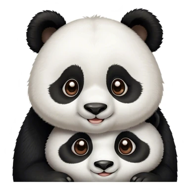 panda mom and daughter sticker
