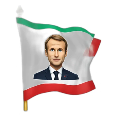 Macron avec un drapeau algérien sticker
