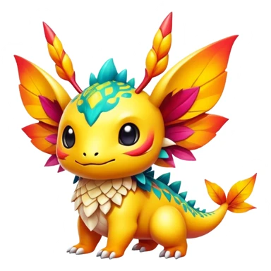 Exotic colorful chibi Fakémon-creature sticker