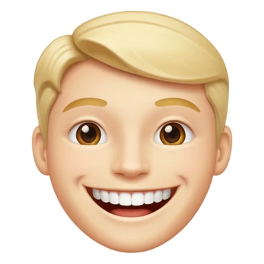 White people smile sticker