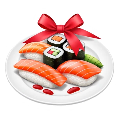 Sushi y lazo sticker