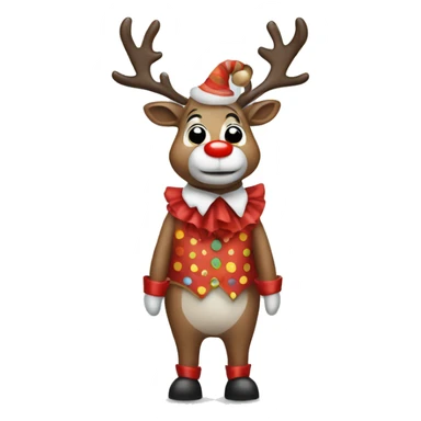 Reindeer in a clown clothes sticker