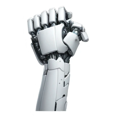 White mechanical cyborg arm and bicep sticker