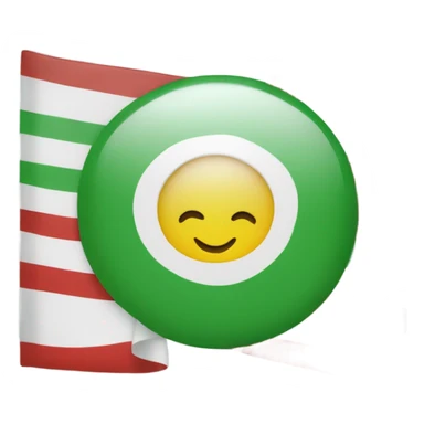 Make me a flag with red at the top, white in the middle, green at the bottom, and the sun in the middle. sticker