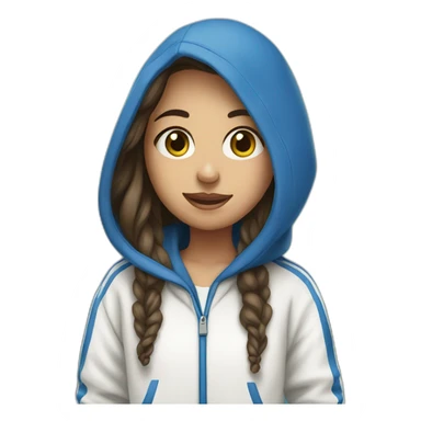 Israeli girl in blue and white hoodie sticker