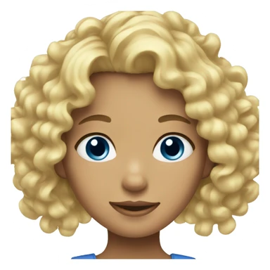 Girl with blonde curly hair and blue eyes sticker