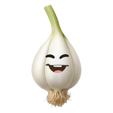 garlic with an sign sticker