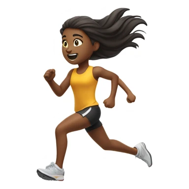 a running girl  sticker