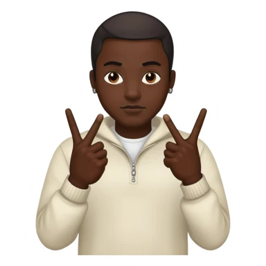 Extremely black man making gang signs sticker