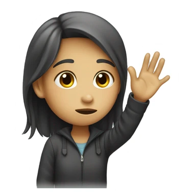 a sad girl waving goodbye sticker