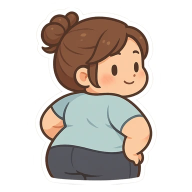 Person with big back sticker