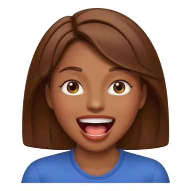 Woman brown hair with mouth open sticker