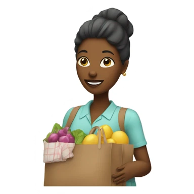 Woman shopping sticker