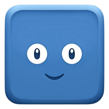 Blauw vierkant met wit vinkje in sticker