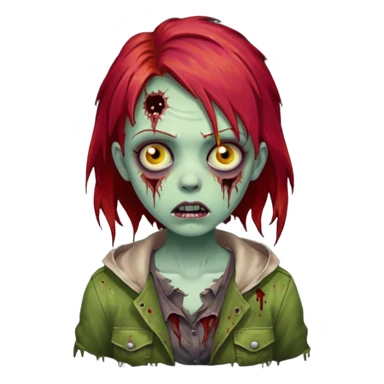 girl zombie with red hair sticker