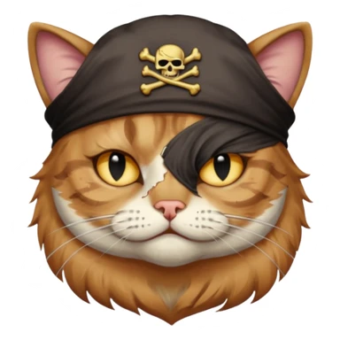 pirate cat with one closed eye sticker